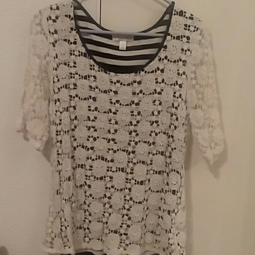 Lace top with attached undershirt